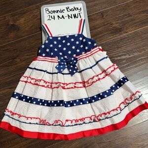 Bonnie Baby Red, white and blue patriotic Dress NWT